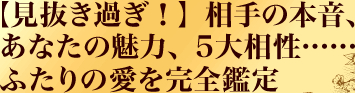 【見抜き過ぎ!】相手の本音、あなたの魅力、5大相性……ふたりの愛を完全鑑定